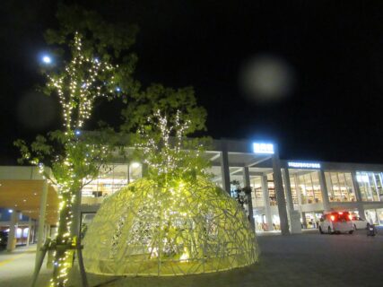 延岡駅前の夜景でございます。