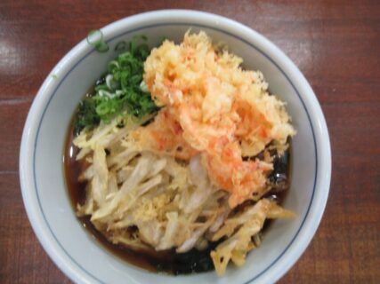 修善寺駅構内で、天婦羅そばを食べました。
