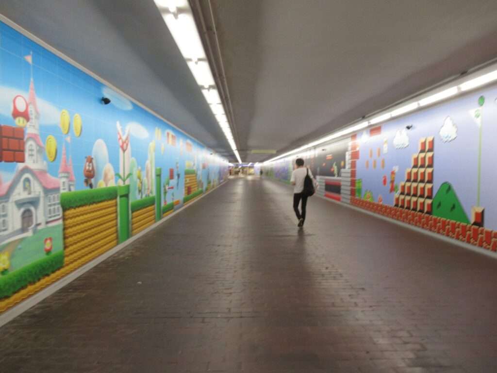 マリオ壁画@四条通地下通路