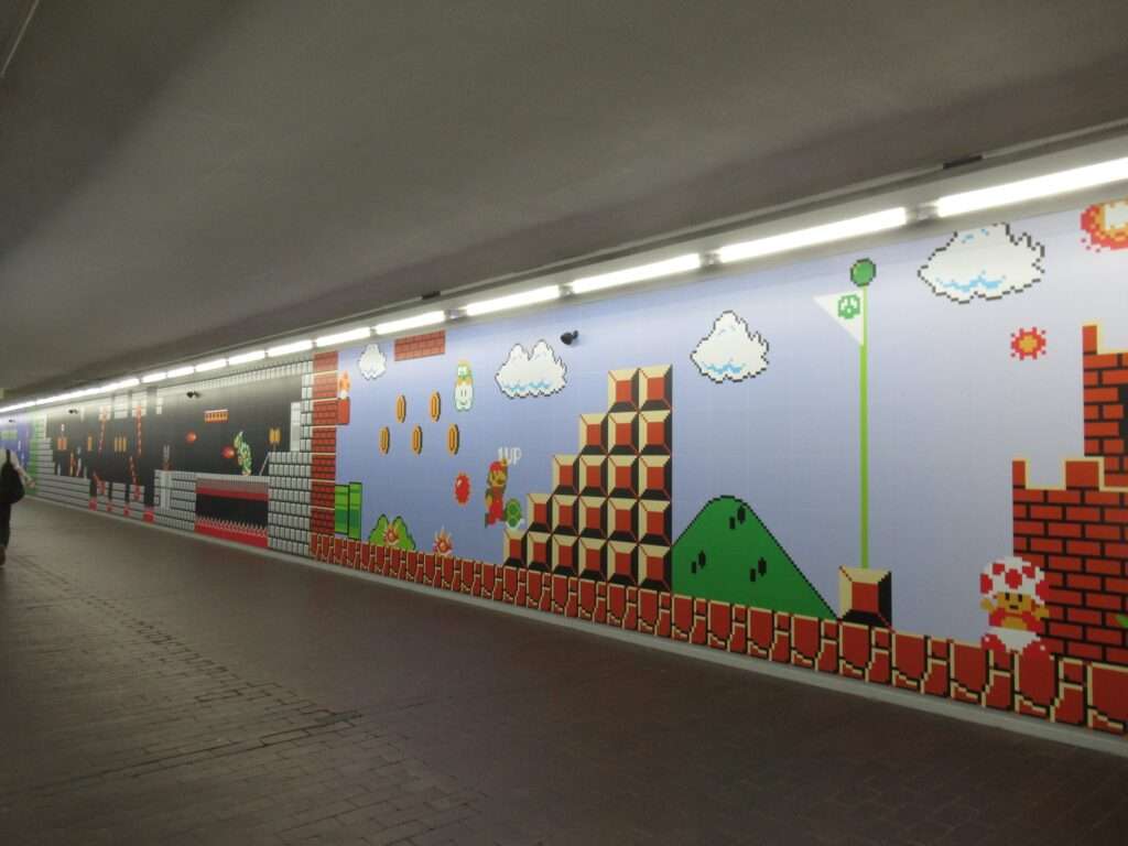 マリオ壁画@四条通地下通路