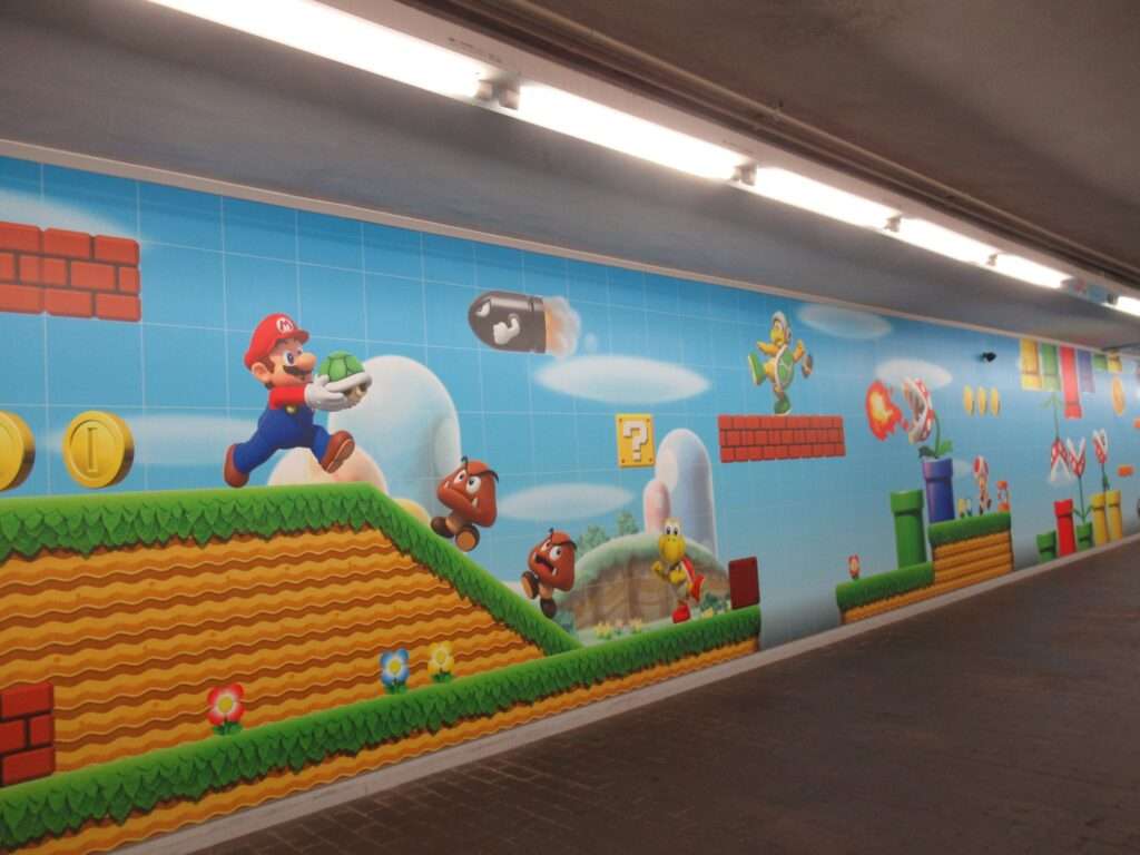 マリオ壁画@四条通地下通路