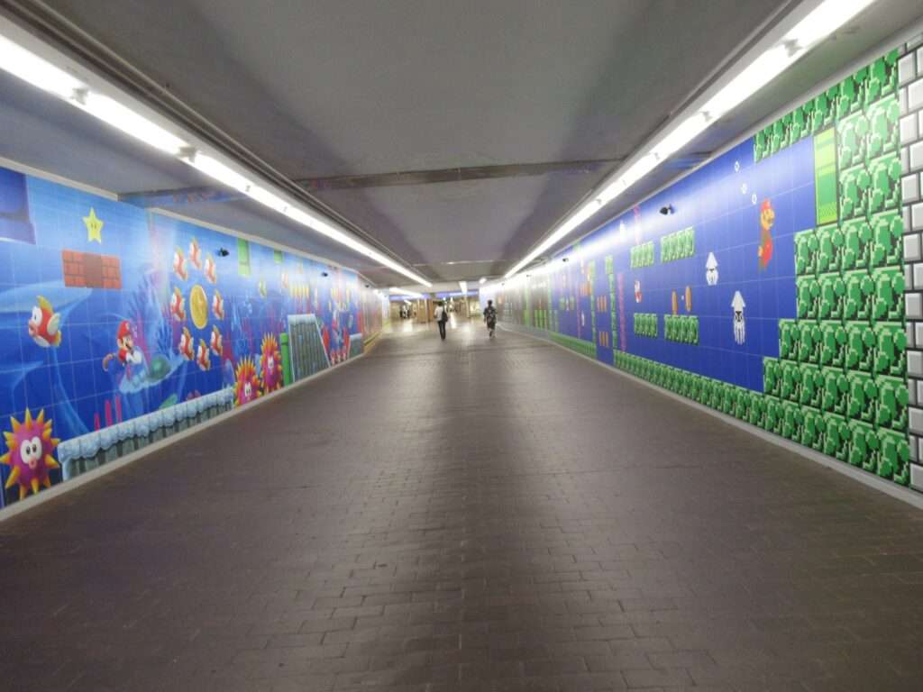 マリオ壁画@四条通地下通路