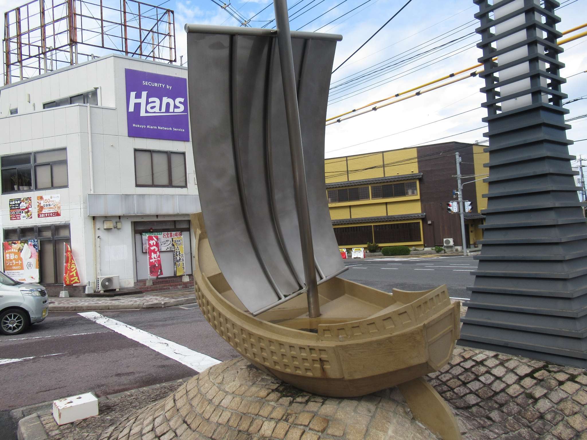 帆掛け船@安来駅