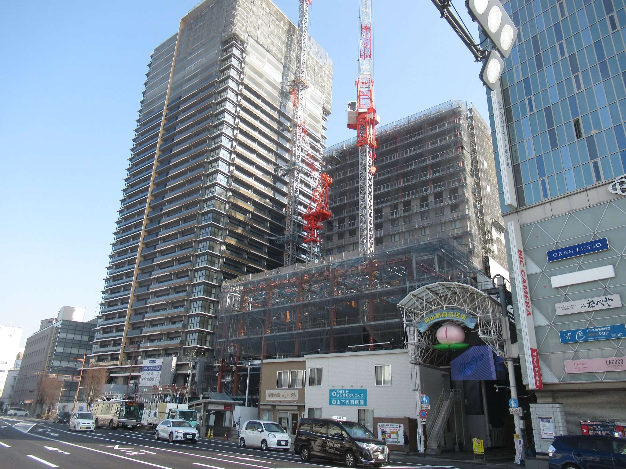 駅前乗り入れ工事進捗中@岡山駅前