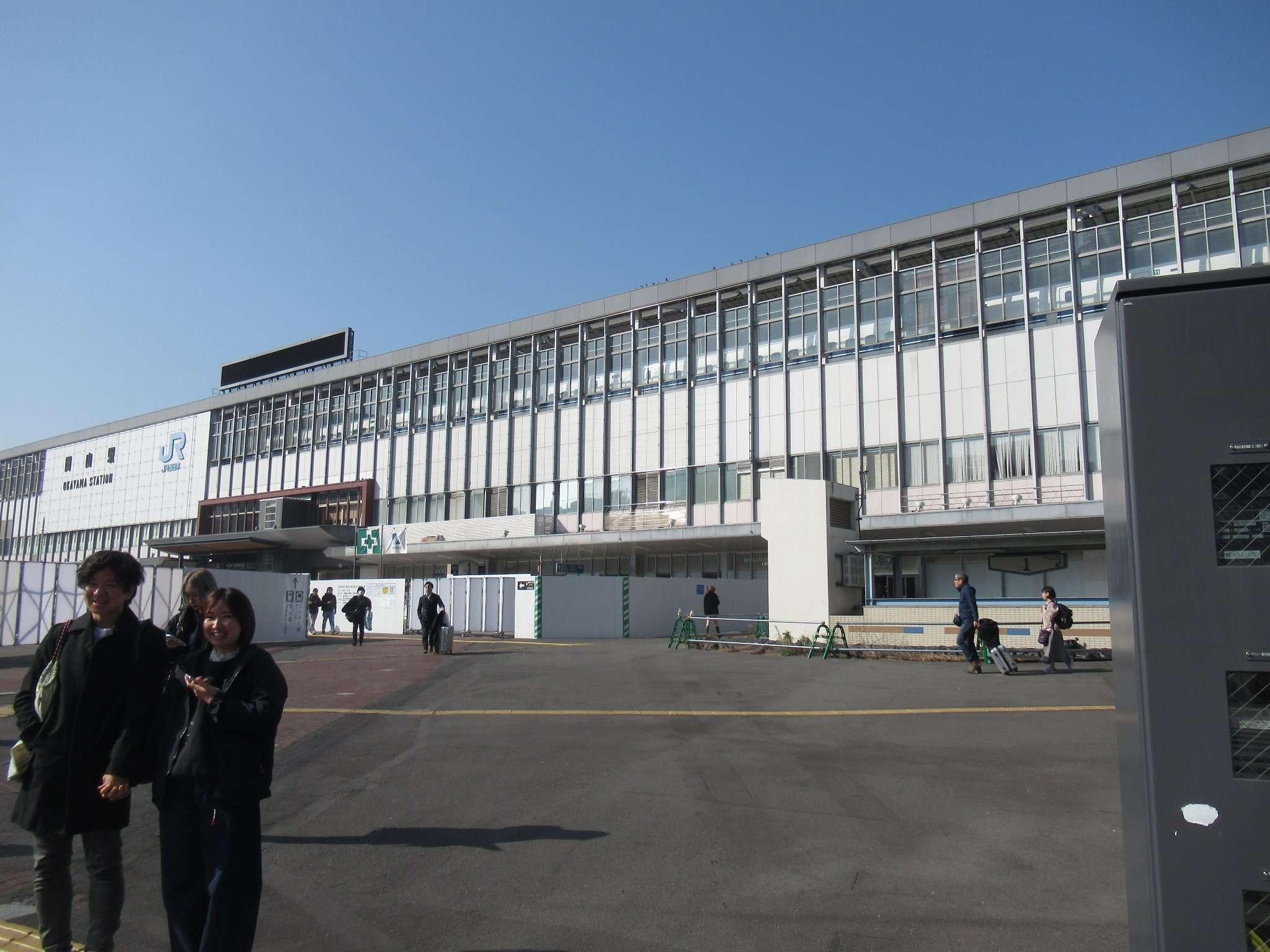 駅前乗り入れ工事進捗中@岡山駅前