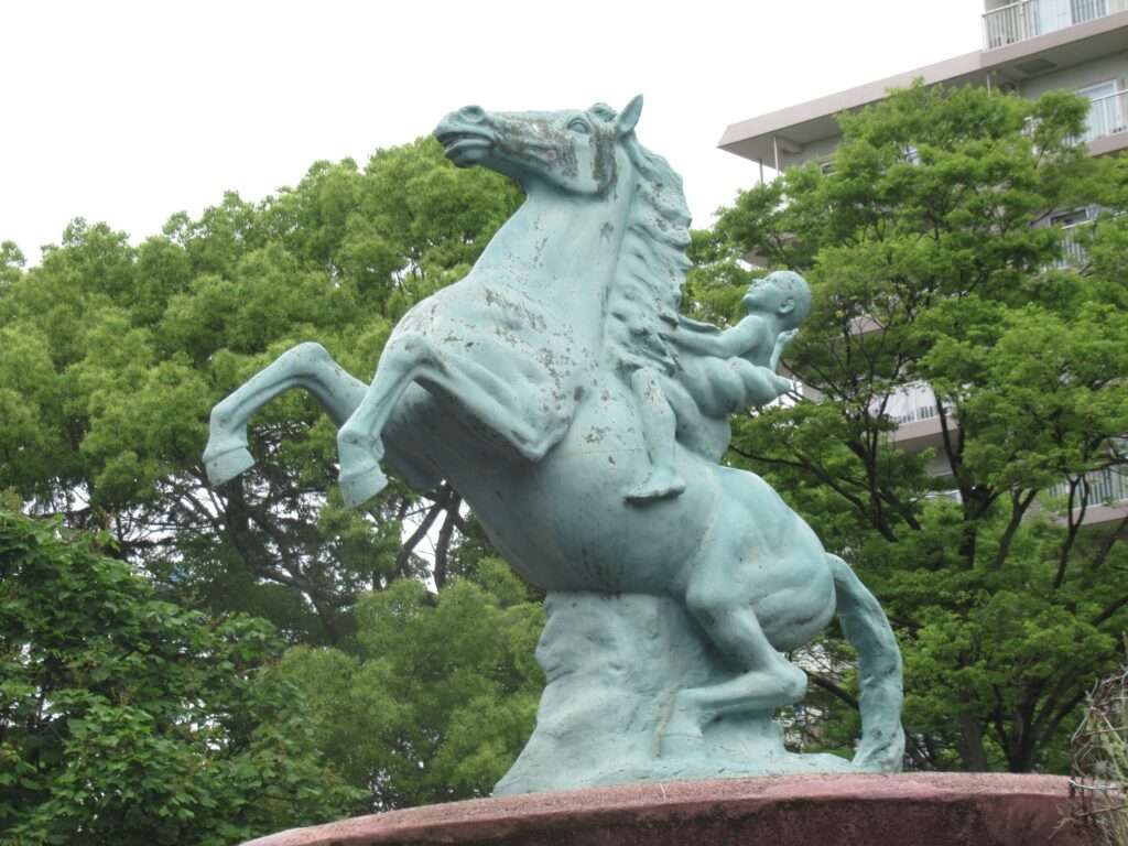 駿馬(騎乗した聖児像)@赤羽公園