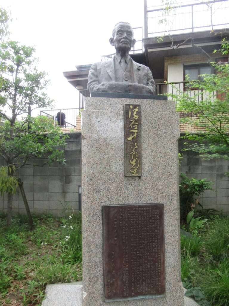 浮谷竹次郎像@葛飾八幡宮参道