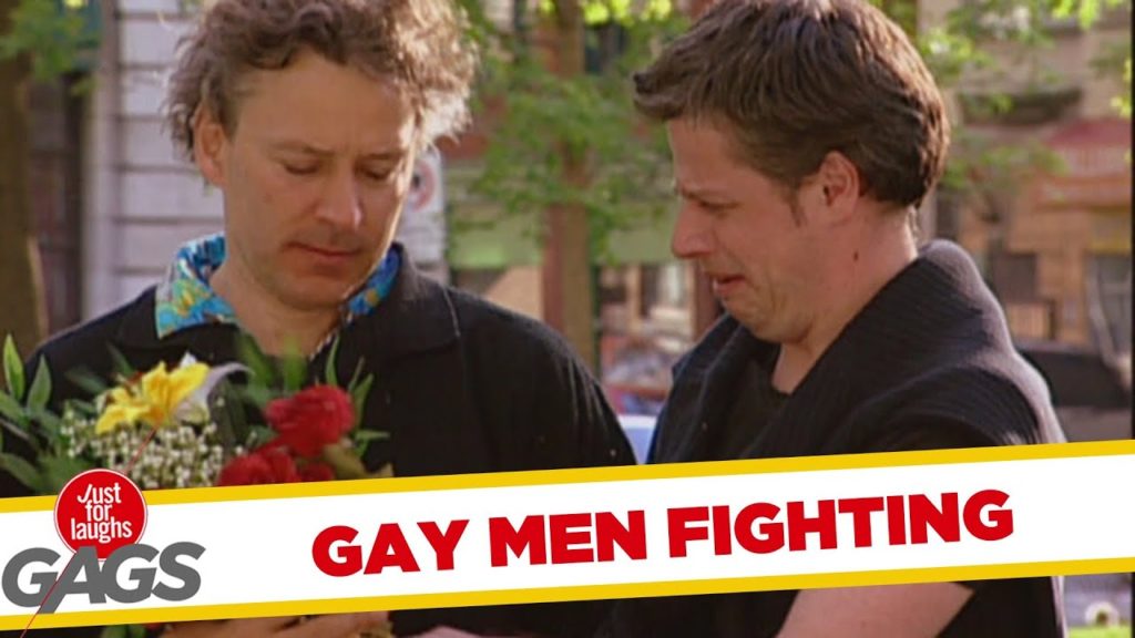 Angry gay men fighting prank