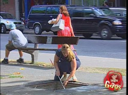 Blind Man Falls into Manhole Prank!