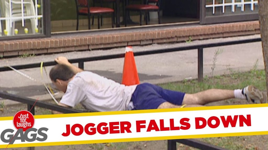 Jogger falls down