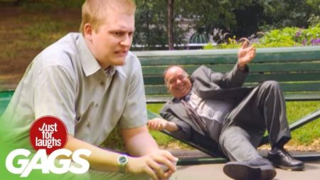 Fat Man Breaks Park Bench!