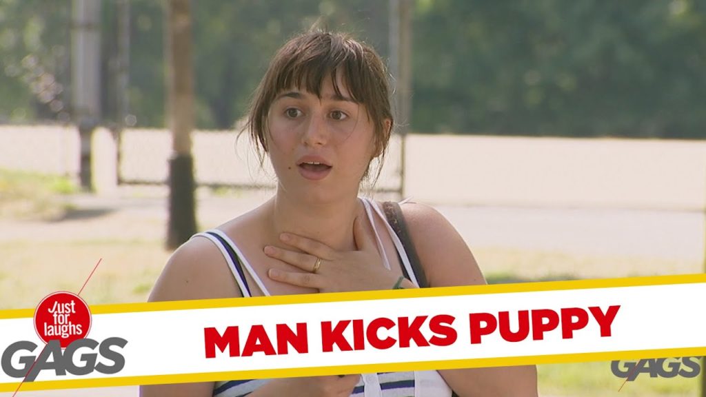 Man Soccer-Kicks Puppy