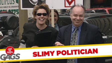 Slimy politician handshake prank