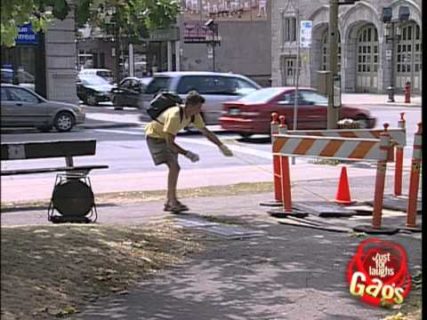 Worker falling down the drain!